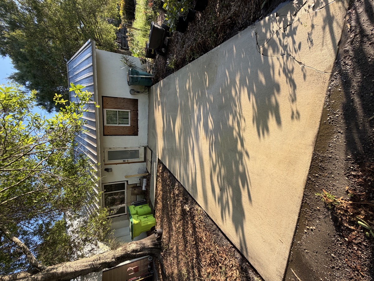 Driveway after pressure washing