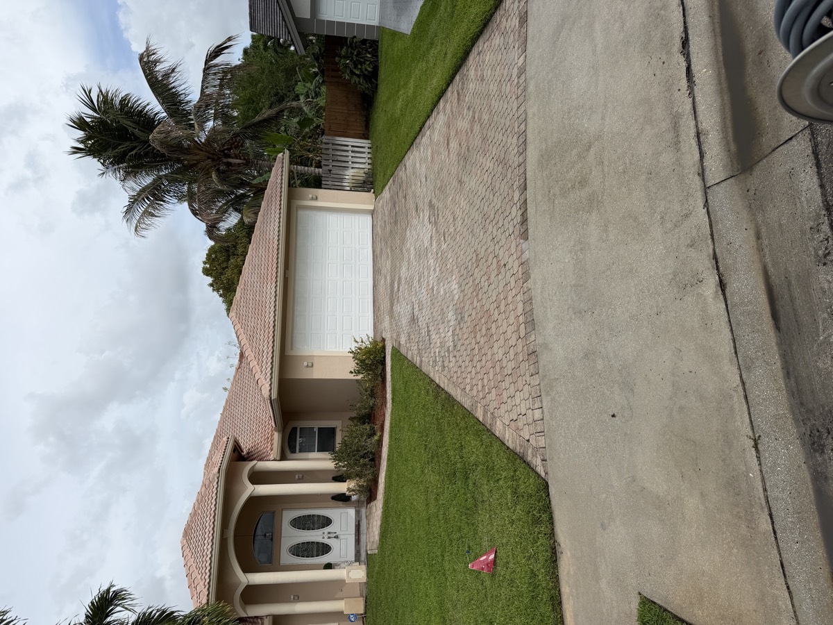 Driveway after pressure washing