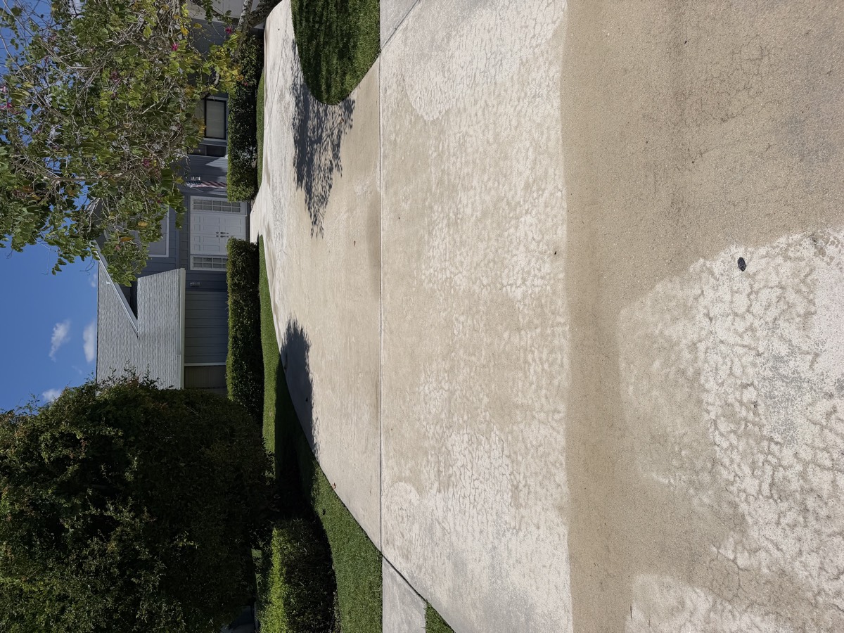 Driveway after pressure washing
