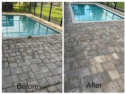 Paver sealing before and after
